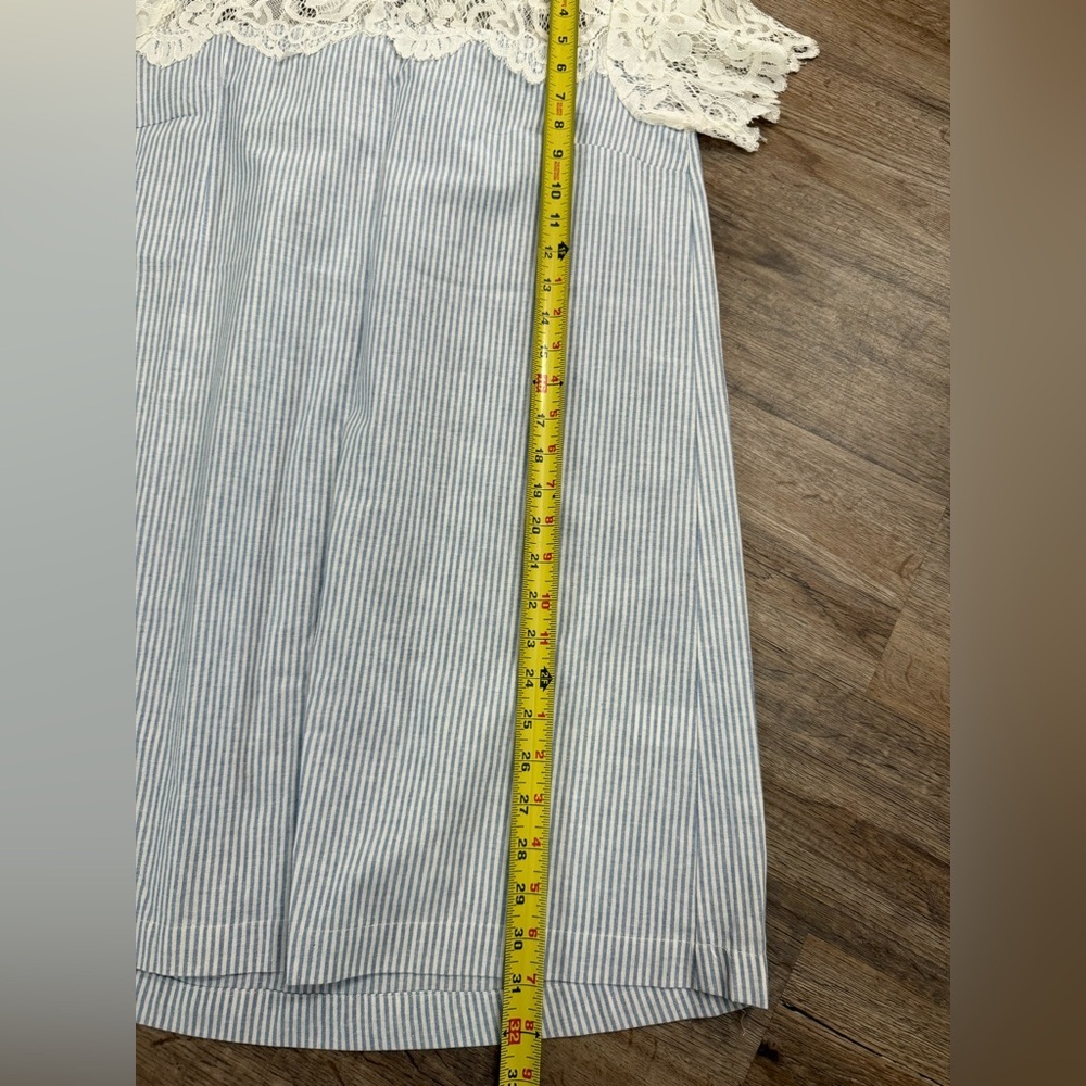 Hayden • Preppy Cotton and Lace Striped Mini Dress - Picture 5 of 13